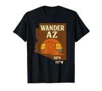 Wander Arizona Desert Shirt State Map Coordinates Sunset AZ T-Shirt