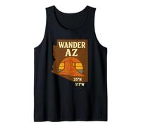 Wander Arizona Desert Shirt State Map Coordinates Sunset AZ Tank Top