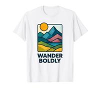 Wander Boldly Perfect for Explorers and Free Spirits Value Graphic T-Shirt, Men, White, XL
