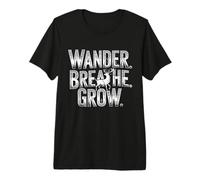 Wander Breathe Grow Deer Hiking Adventure Premium T-Shirt