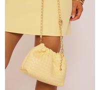 Wander Chain Strap Cross Body Bag In Lemon Woven Faux Leather, Women's Size UK One Size