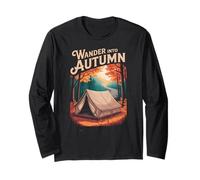 Wander Into Autumn Tent Camping Road Trip Long Sleeve T-Shirt