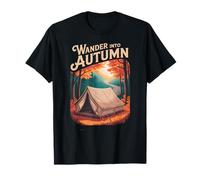 Wander Into Autumn Tent Camping Road Trip T-Shirt