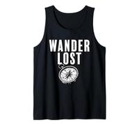 Wander Lost - Broken Compass Funny Sarcasm Hiking Camping Tank Top