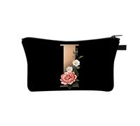 Wander Mascara 26 Letters Printed Polyester Dumpling Makeup Bag with Multifunctional Storage Bag for Washing and Storage for Women in Europe and America Beauty Peak Rose, I, A