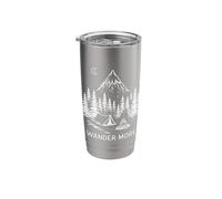 Wander More Camping Mountains Forest Campfire Camper Camp Stainless Steel Insulated Tumbler