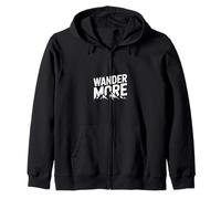 Wander More Hiking Camping Adventure Mountains Travel Zip Hoodie