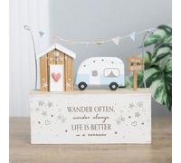 Wander Often Beach Hut & Caravan Wooden Ornament - Travel Decor