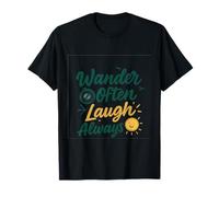 Wander Often Laugh Always Adventure Crew Design T-Shirt