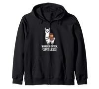 Wander Often Spit Less Llama Zip Hoodie
