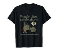Wander Often Wonder Always Funny Camping Hiking Design T-Shirt