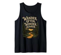 Wander Often Wonder Always Hiking Adventure Forest Path Tank Top