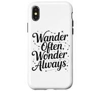 Wander Often Wonder Always Inspirational Travel Quote Case for iPhone X/XS