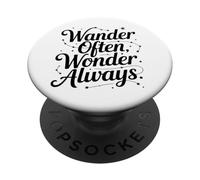 Wander Often Wonder Always Inspirational Travel Quote PopSockets Adhesive PopGrip
