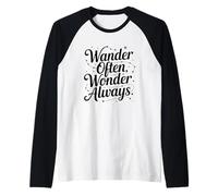 Wander Often Wonder Always Inspirational Travel Quote Raglan Baseball Tee