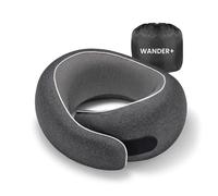 WANDER PLUS Travel Neck Pillow, Pure Memory Foam Neck Pillow for Airplanes, Comfortable Breathable Cover, 360 Degree Support Ergonomic Design Best for Sleeping Plane Train Travel Essentials Max Black