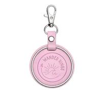 Wander Rings Travel Keychain with Collectible Country Rings - Personalised Travel Keepsake Travellers Gift (Light Pink)