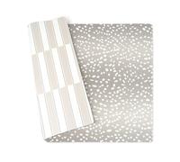 Wander & Roam Premium Reversible Baby Play Mat - Soft Foam Tummy Time Mat for Infant, Toddler & Parent - Modern Neutral Antelope + Stripe Design - Water Resistant, Easy to Clean, Non-Toxic - Greige