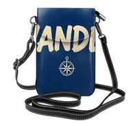 Wander Script Word Small Crossbody Phone Bag for Women PU Leather Flip Wallet with Card Slots Adjustable Strap