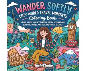 Wander Softly: Cozy World Travel Moments Coloring Book: A Bold & Easy Journey Through Dream Destinations, Soft Girl Travel, and Relaxing Global Escapes
