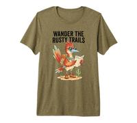 Wander The Rusty Trails Desert Hiking Bird Road Runner Fan Premium T-Shirt