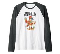 Wander The Rusty Trails Desert Hiking Bird Road Runner Fan Raglan Baseball Tee