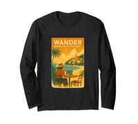 Wander Where The WiFi’s Weak Vintage Digital Nomad Aesthetic Long Sleeve T-Shirt