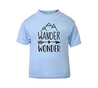 Wander Wonder (Mountain Arrow Design) Statement [BBY5] Short Sleeve Cotton Toddler t Shirt, 2-3 Years, Pastel Blue