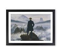 Wanderer Above The Sea of Fog Framed Wall Art Print Black A2