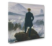 Wanderer Above The Sea Of Fog Vol.1 by Caspar david friedrich Canvas Print | Gallery Wrapped 30mm Frame Wall Art | 14x14 inches | Ready to Hang | Coastal Seascape Picture | Living Room Lounge Office