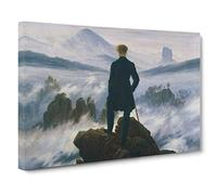 Wanderer Above The Sea Of Fog Vol.1 By Caspar David Friedrich Canvas Print | Gallery Wrapped 30mm Frame Wall Art | 30x20 inches | Ready to Hang | Coastal Seascape Picture | Living Room Lounge Office