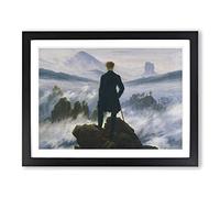Wanderer Above The Sea Of Fog Vol.1 By Caspar David Friedrich Classic Painting Framed Print | A2 Black Framed Wall Art | Ready to Hang | Classic Nautical Picture | Living Room Bedroom Lounge Office