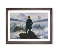Wanderer Above The Sea Of Fog Vol.1 By Caspar David Friedrich Classic Painting Framed Print | A3 Walnut Framed Wall Art | Ready to Hang | Classic Nautical Picture | Living Room Bedroom Lounge Office