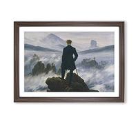 Wanderer Above The Sea of Fog Vol.1 by Caspar David Friedrich Framed Print | A2 Walnut Framed Wall Art | Ready to Hang | Modern Nautical Picture | Living Room Bedroom Lounge Office