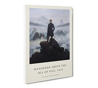 Wanderer Above The Sea Of Fog Vol.2 By Caspar David Friedrich Canvas Print | Gallery Wrapped 30mm Frame Wall Art | 20x14 inches | Ready to Hang | Coastal Seascape Picture | Living Room Lounge Office