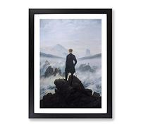 Wanderer Above The Sea Of Fog Vol.2 By Caspar David Friedrich Classic Painting Framed Print | A4 Black Framed Wall Art | Ready to Hang | Classic Nautical Picture | Living Room Bedroom Lounge Office
