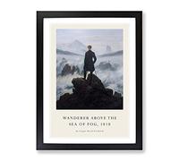 Wanderer Above The Sea Of Fog Vol.2 By Caspar David Friedrich Exhibition Museum Painting Framed Print | A4 Black Framed Wall Art | Ready to Hang | Modern Nautical Picture | Living Room Lounge Office
