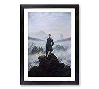 Wanderer Above The Sea of Fog Vol.2 by Caspar David Friedrich Framed Print | A2 Black Framed Wall Art | Ready to Hang | Modern Nautical Picture | Living Room Bedroom Lounge Office