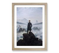 Wanderer Above The Sea of Fog Vol.2 by Caspar David Friedrich Framed Print | A2 Oak Framed Wall Art | Ready to Hang | Modern Nautical Picture | Living Room Bedroom Lounge Office