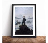 Wanderer Above The Sea Of Fog Vol.2 By Caspar David Friedrich | Framed Wall Art Print | Modern Home Decor Picture | Ready to Hang Artwork for Living Room, Bedroom, Kitchen or Office | Multiple Sizes