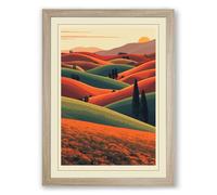 Wanderers in the Valley Minimalist Framed Wall Art Print A1 (84.1×59.4cm) Oak, Wall Decor for Living Room, Bedroom, Office & Home, Ready to Hang, Art Gift