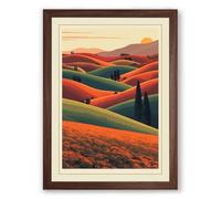 Wanderers in the Valley Minimalist Framed Wall Art Print A3 (42×29.7cm) Walnut, Wall Decor for Living Room, Bedroom, Office & Home, Ready to Hang, Art Gift