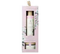 Wanderflower Essence of Japan Spa Gift Set | Hydrating Body Lotion 240ml & Polishing Bath Salts 320g | Cherry Blossom & Rice Milk Bath & Body Ritual | Skin Softening Moisturiser & Luxury Bath Soak Set
