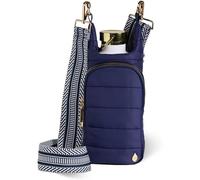 WanderFull® Original HydroBag®, Fits Up to 32 oz Water Bottle Holder with Strap, Hands-Free Crossbody, Water Bottle Carrier Bag with Phone Pocket - Navy Blue Matte
