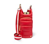 WanderFull® Original HydroBag®, Fits Up to 32 oz Water Bottle Holder with Strap, Hands-Free Crossbody, Water Bottle Carrier Bag with Phone Pocket - Poppy Red w/Striped Strap