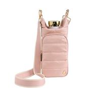 WanderFull® Original HydroBag®, Fits Up to 32 oz Water Bottle Holder with Strap, Hands-Free Crossbody, Water Bottle Carrier Bag with Phone Pocket - Blush Matte w/Striped Strap