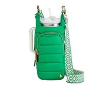 WanderFull Original HydroBag Handle®, Zipper for Handle, 40 oz Water Bottle Holder w/Strap, Crossbody Carrier Bag w/Phone Pocket, Tumbler Accessories - Kelly Green