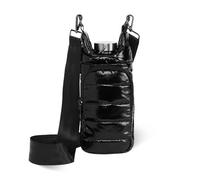 WanderFull Original HydroBag | Oprah’s Favorite Things 2024 | Vegan Leather Water Bottle Holder w/Strap Bundle, Black Glossy, Normal, Casual