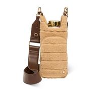 WanderFull® Original HydroBag®, Sherpa 32 oz Water Bottle Holder w/Strap, Gift for Women, Crossbody Water Bottle Carrier Bag w/Phone Pocket, Tumbler Accessories - Camel w/Vegan Leather Strap