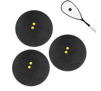 WanderGo Squash Balls, 3Pcs Squash Balls Double Yellow Dot, 38-40mm Squash Ball, Pro Double Yellow Squash Ball for Elite Competition/Training
